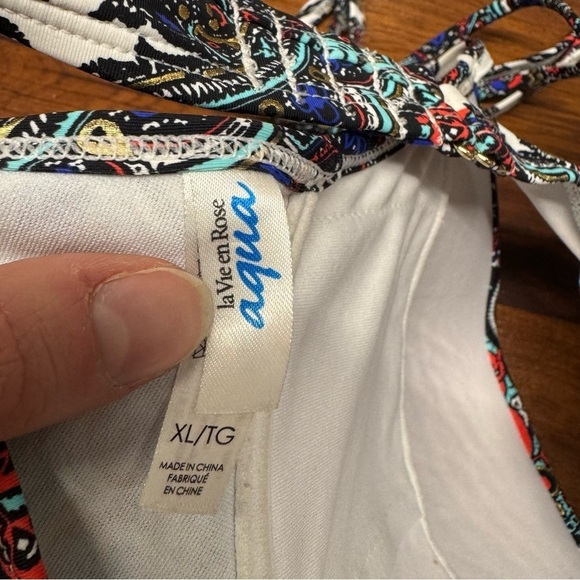 La Vie En Rose Multicolor Paisley Bikini Top - Picture 3 of 4